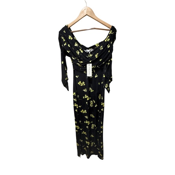 Cara Cara Miranda Off-The-Shoulder Floral-Jersey Maxi Dress Size Large - Picture 5 of 9